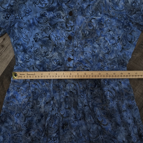 Go Fish, Women's Size Small Elegant Blue Floral Dress - Picture 7 of 12